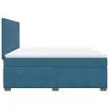 cadre de lit et matelas bleu 180x200 cm velours