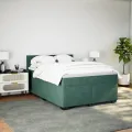cadre de lit et matelas Vert foncé 160x200cm Velours