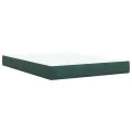 cadre de lit et matelas Vert foncé 160x200cm Velours