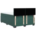 cadre de lit et matelas Vert foncé 160x200cm Velours