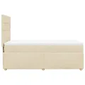 cadre de lit et matelas Crème 90x190 cm Tissu