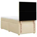 cadre de lit et matelas Crème 90x190 cm Tissu