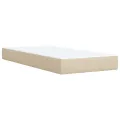 cadre de lit et matelas Crème 90x190 cm Tissu