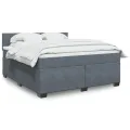 cadre de lit et matelas Gris foncé 180x200cm Velours