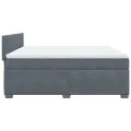 cadre de lit et matelas Gris foncé 180x200cm Velours
