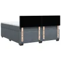 cadre de lit et matelas Gris foncé 180x200cm Velours