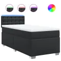 cadre de lit avec matelas Noir 80x200cm Similicuir