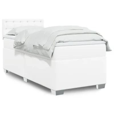 cadre de lit avec matelas Blanc 80x200 cm Similicuir