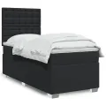 cadre de lit avec matelas Noir 80x200cm Similicuir