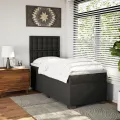 cadre de lit avec matelas Noir 80x200cm Similicuir
