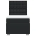 cadre de lit avec matelas Noir 80x200cm Similicuir