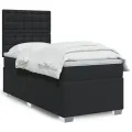 cadre de lit avec matelas Noir 90x190 cm Similicuir