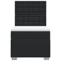 cadre de lit avec matelas Noir 90x190 cm Similicuir