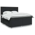 cadre de lit avec matelas Noir 180x200 cm Similicuir