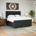 cadre de lit avec matelas Noir 180x200 cm Similicuir