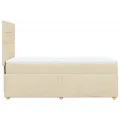 cadre de lit et matelas Crème 90x190 cm Tissu