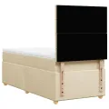 cadre de lit et matelas Crème 90x190 cm Tissu