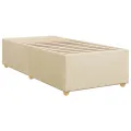 cadre de lit et matelas Crème 90x190 cm Tissu
