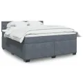 cadre de lit et matelas Gris foncé 180x200cm Velours