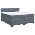 cadre de lit et matelas Gris foncé 180x200cm Velours