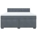cadre de lit et matelas Gris foncé 180x200cm Velours