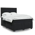 cadre de lit avec matelas Noir 140x200 cm Velours
