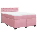 cadre de lit et matelas rose foncé 140x200cm velours