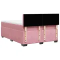 cadre de lit et matelas rose foncé 140x200cm velours