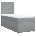 cadre de lit et matelas Gris clair 90x190 cm Tissu