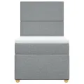 cadre de lit et matelas Gris clair 90x190 cm Tissu
