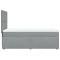cadre de lit et matelas Gris clair 90x190 cm Tissu