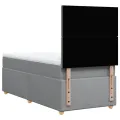 cadre de lit et matelas Gris clair 90x190 cm Tissu