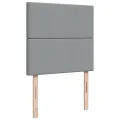 cadre de lit et matelas Gris clair 90x190 cm Tissu