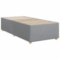 cadre de lit et matelas Gris clair 90x190 cm Tissu