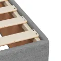 cadre de lit et matelas Gris clair 90x190 cm Tissu