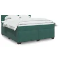 cadre de lit et matelas Vert foncé 180x200cm Velours