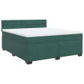 cadre de lit et matelas Vert foncé 180x200cm Velours