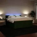 cadre de lit et matelas Vert foncé 180x200cm Velours