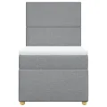 cadre de lit et matelas Gris clair 90x190 cm Tissu