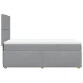 cadre de lit et matelas Gris clair 90x190 cm Tissu