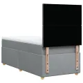 cadre de lit et matelas Gris clair 90x190 cm Tissu