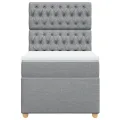 cadre de lit et matelas Gris clair 90x190 cm Tissu