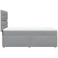 cadre de lit et matelas Gris clair 90x190 cm Tissu
