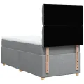 cadre de lit et matelas Gris clair 90x190 cm Tissu