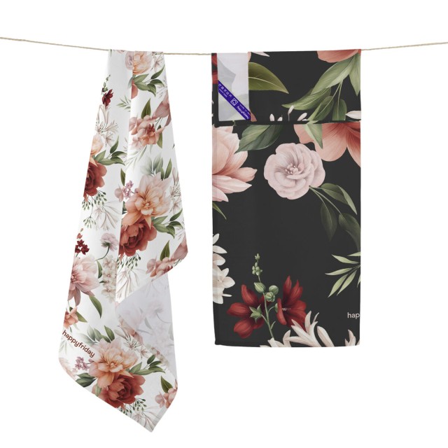 Keukendoek HappyFriday Autumn floral Multicolour 70 x 50 cm (2 Stuks)