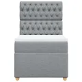 cadre de lit et matelas Gris clair 90x190 cm Tissu