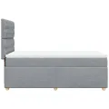 cadre de lit et matelas Gris clair 90x190 cm Tissu