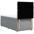 cadre de lit et matelas Gris clair 90x190 cm Tissu