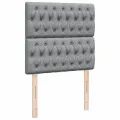 cadre de lit et matelas Gris clair 90x190 cm Tissu