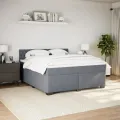 cadre de lit et matelas Gris foncé 180x200cm Velours